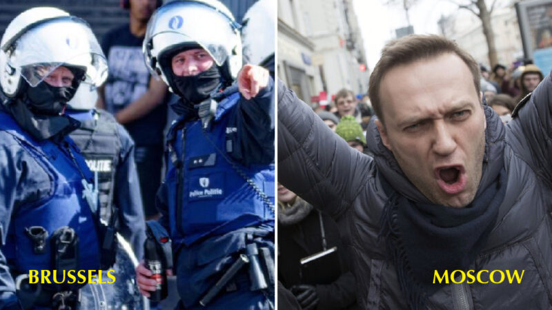 Fake EU: Moscow can’t Jail Navalny, convicted for Embezzlement, Brussels can arrest 500 for Lockdown Unrest