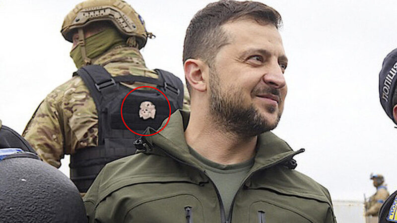 The Mystery on the Zelensky Photo with Guard Sporting Nazi Insignia which has Disappeared