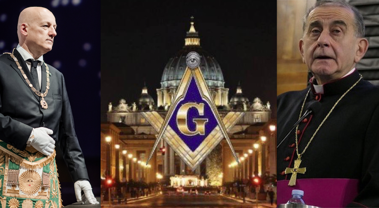 FREEMASONRY & VATICAN – 2. Cardinals, Bishops kneeling before Satan at the Masonic Summit in Italy