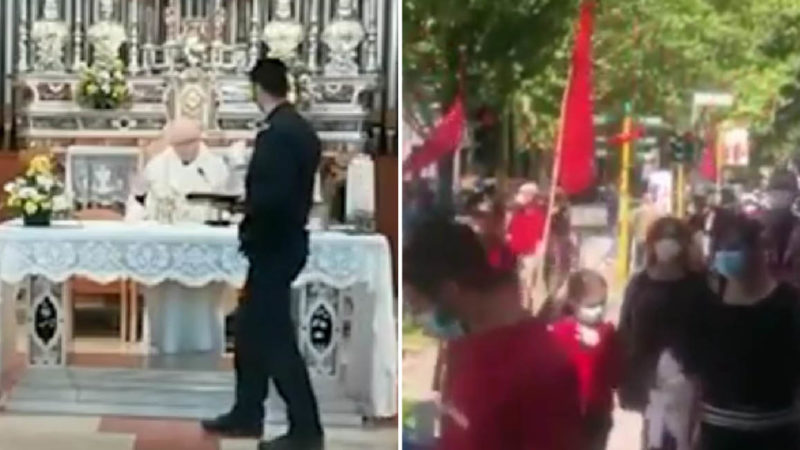 Italy: Masonic Lockdown! Churches banned for Funerals. Squares Open for Kommunists. Mobsters freed