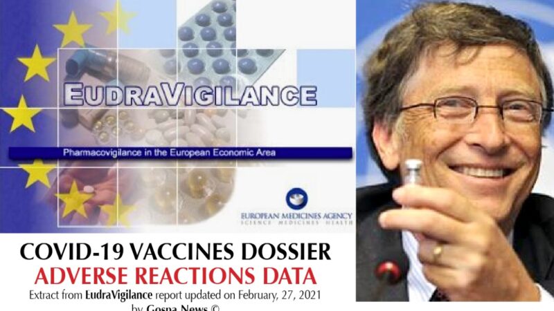 Decimation among Covid Vaccinated. Serious Adverse Reactions Boom: 2.787 Fatal Cases in EU, 1.095 in US