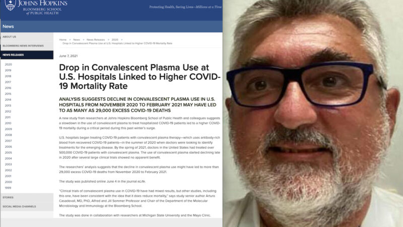 Covid, Italian MD’s Plasma Therapy disparaged by Wikipedia but celebrated in US. “It Healed 95thousands Americans”, study