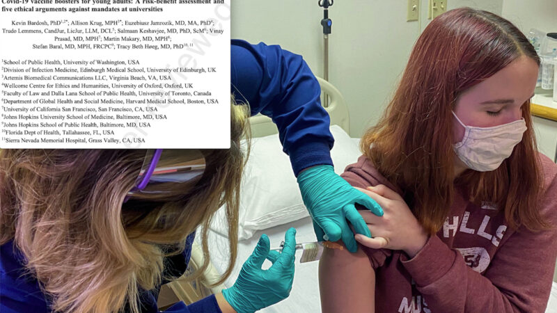 US Study: “COVID Vaccine Mandates for College Students are Unethical, 98 Times Worse Than Virus”