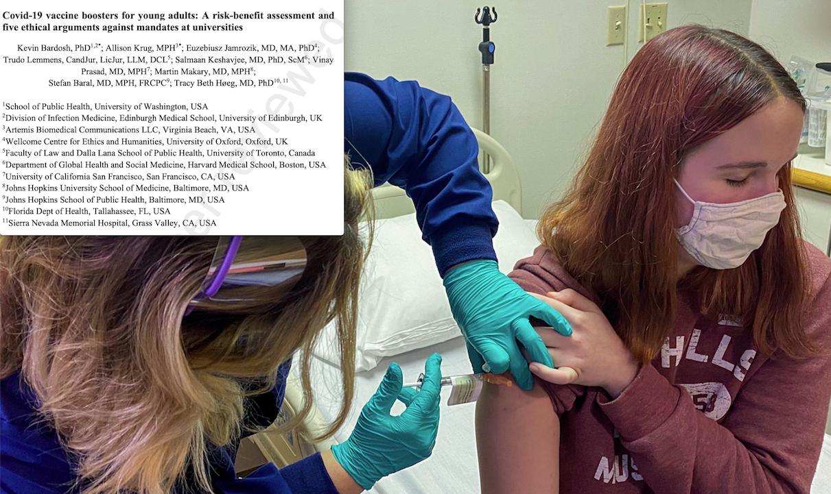 US Study: “COVID Vaccine Mandates for College Students are Unethical, 98 Times Worse Than Virus”