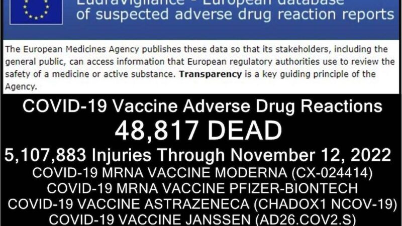 48,817 DEAD and 5,107,883 Injured Following COVID-19 Vaccines in European Database of Adverse Reactions