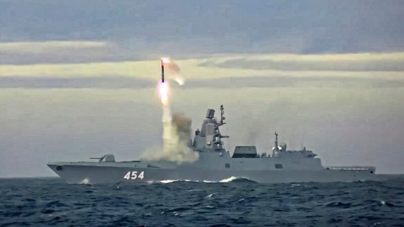 Terrible Nuclear Zircon Missile in the Mediterranean Sea. Russian Frigate Admiral Gorshkov in Tartus Harbor