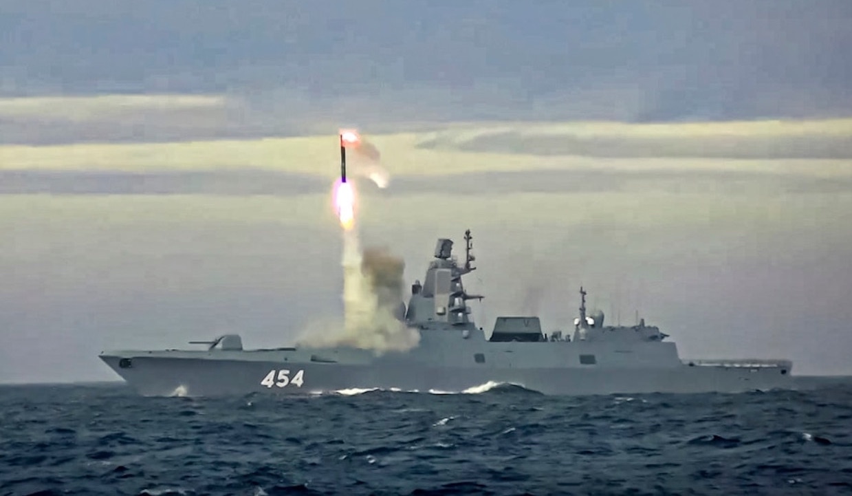 Terrible Nuclear Zircon Missile in the Mediterranean Sea. Russian Frigate Admiral Gorshkov in Tartus Harbor