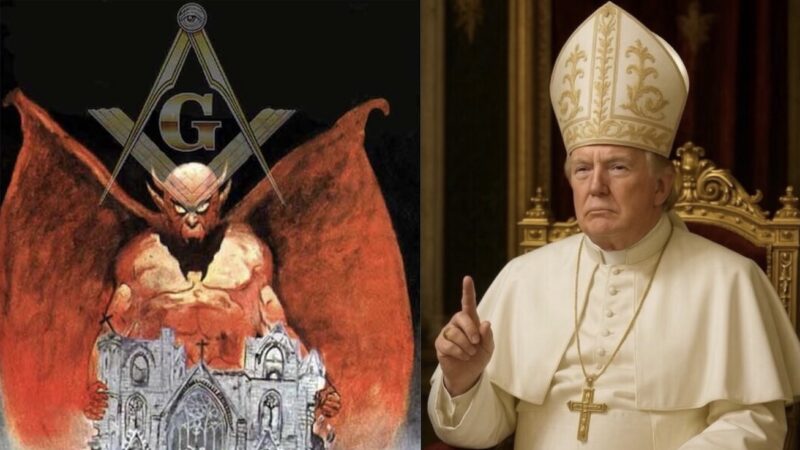 TRUMP WANTS TO BECOME THE ANTICHRIST. After Complicity in Zionist Massacres in the Holy Land now he Mocks the Catholic Church