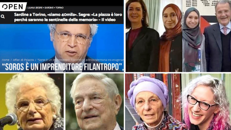 SARDINE, SOROS & Co… Da Prodi con Repubblica a Giulia attivista LGBT con Bonino e Cirinnà. Mentana PR con Segre madrina