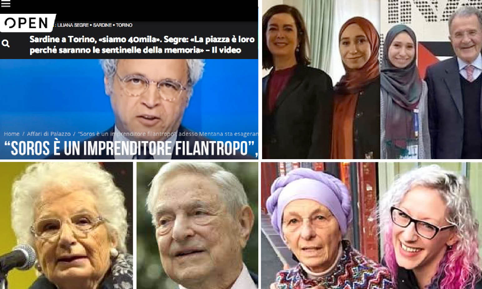 SARDINE, SOROS & Co… Da Prodi con Repubblica a Giulia attivista LGBT con Bonino e Cirinnà. Mentana PR con Segre madrina