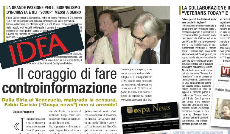 GOSPA NEWS: il coraggio di fare contro-informazione. Intervista su Idea