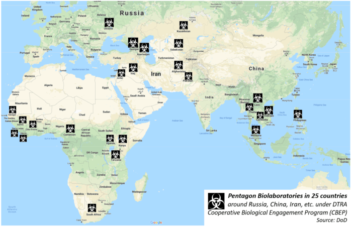 Risultato immagini per mappa laboratori segreti armi biologiche asia e africa