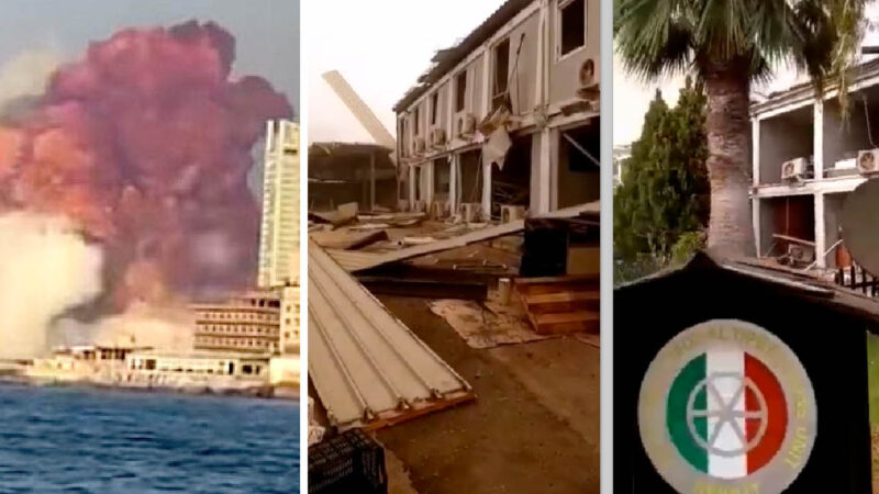 BEIRUT: BASE MILITARE ITALIANA DEVASTATA DALL’ESPLOSIONE. Video shock sulla caserma del soldato ferito