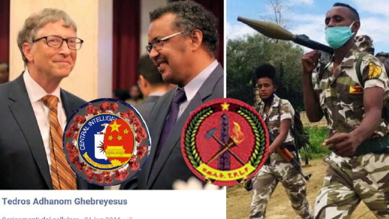 WUHAN-GATES – 24. OMS IN MANO AL PUPAZZO DI GATES & CINA. Tedros leader TPLF: i ribelli Comunisti IslamicI accusati da Amnesty dell’ultimo massacro in Etiopia