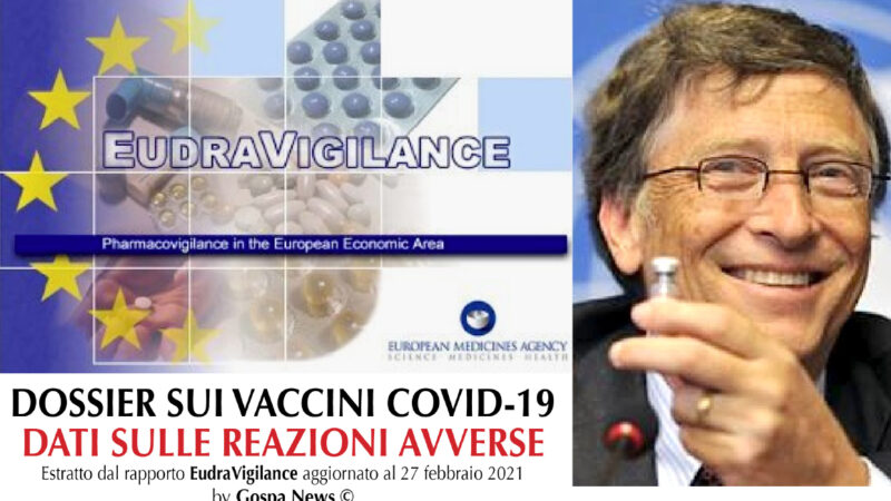 STRAGE TRA VACCINATI COVID. L’ITALIA SUPERA GLI USA PER REAZIONI AVVERSE. Più di mille morti negli States, 2.787 casi fatali in Europa