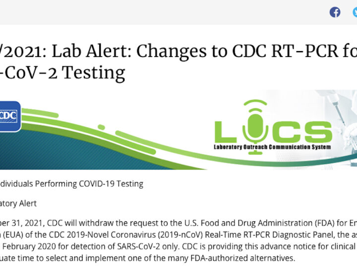 BOMBA SULLA PANDEMIA: CDC USA RITIRA TAMPONI PCR. “Non distinguono Sars-Cov-2 da Influenza”. Contagi COVID-19 Falsati!