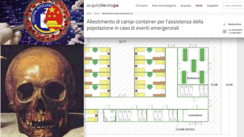 COVID: ANZIANI DA LASCIAR MORIRE SENZA CURE E CAMPI PER NO-VAX. Piani Criminali UK-USA. Incubo Containers in Italia