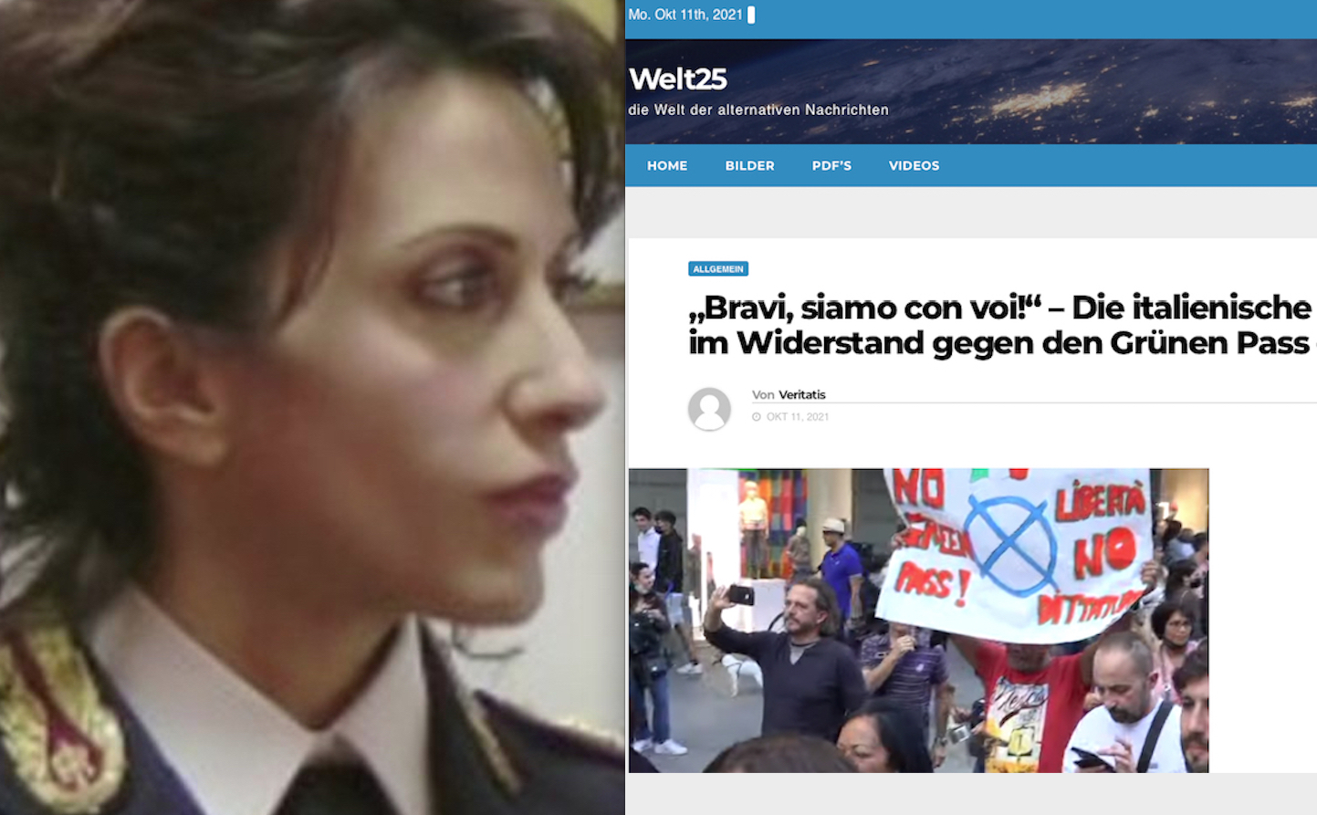 SOSPESO VICEQUESTORE “NO GREEN PASS” ENCOMIATA DA QUOTIDIANO TEDESCO. E’ Dittatura Nazi-Comunista