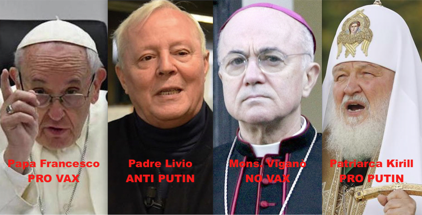 PANDEMIA & UCRAINA: TRAPPOLE NWO PER DIVIDERE I CRISTIANI. Cattolici Pro-Vax e Anti-Putin contro Credenti No-Vax e Pro-Putin