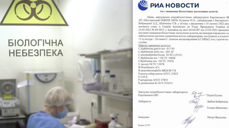 UKRAINE BIOLABS – 2. Documenti Roventi dalla Russia: “Kiev ha distrutto Prove del Programma di Armi Batteriologiche”. SARS-2?