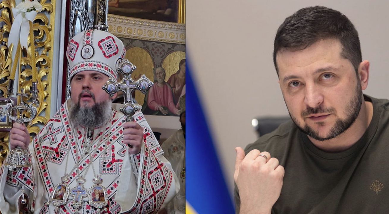 LA PROFANAZIONE DEL NATALE DI ZELENSKY. Ai Preti Ucraini Scismatici il Monastero di Kiev tolto agli Ortodossi Russi