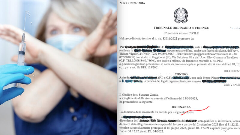 MAXI-RISARCIMENTO DA €73MILA ALLA SANITARIA NO-VAX SOSPESA E DISCRIMINATA. Analisi dell’Importanza Legale per i Diritti Umani della Nuova Ordinanza Zanda