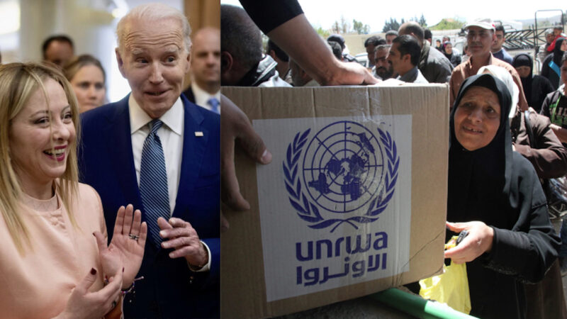 BIDEN & MELONI CONDANNANO GAZA ALLA FAME! Stop Fondi all’Agenzia UNRWA perché 12 impiegati su 13mila hanno Esultato per Hamas sui Social