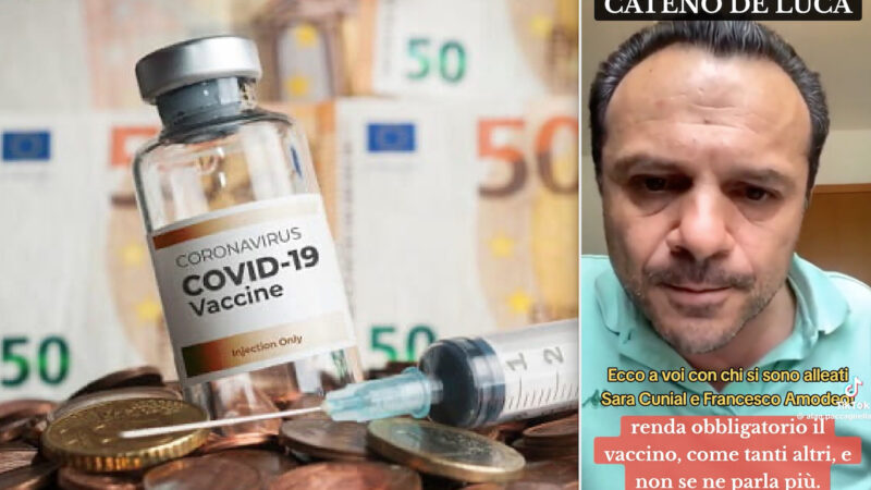 CATENO DE LUCA CANDIDATO UE COME FINTO ANTI-SISTEMA: TIFAVA PER I VACCINI OBBLIGATORI. Video Shock: “Doppia Dose a Chi Inneggia a Dittature”